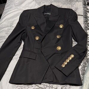 Elegant Black Blazer with Gold Accents